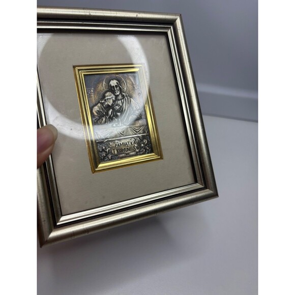 Eucharistic Chaliz Jesus Christ host frame 5g sterling 5X6" polish - Picture 2 of 7